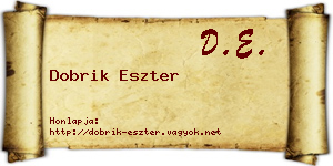 Dobrik Eszter névjegykártya
